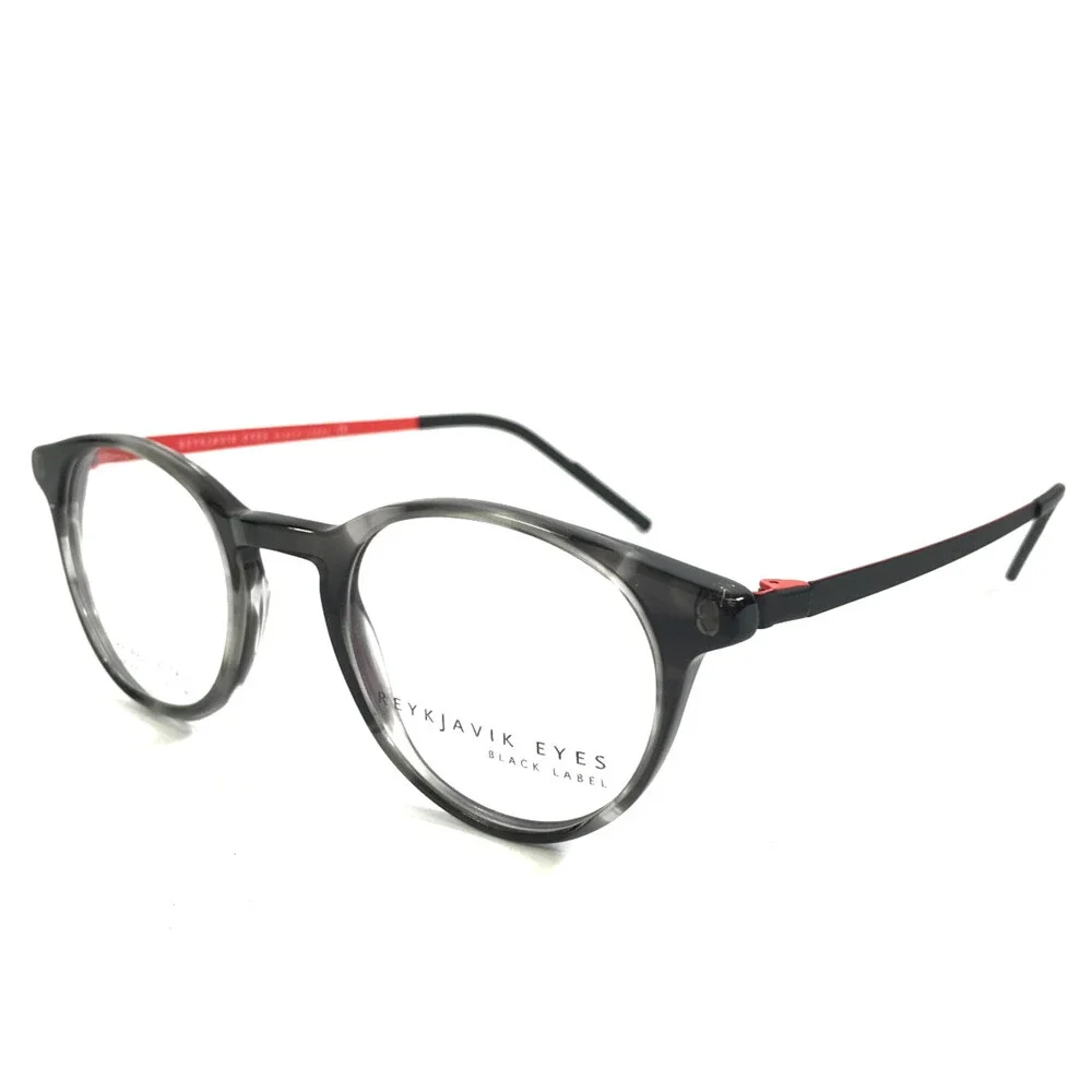 Reykjavik Eyes Eyeglasses Frames 003458 KARLI Col. 1 Black Gray Red 47-21-145